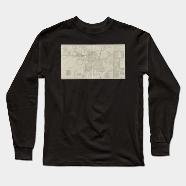 Vintage Map of Savannah Georgia (1917) Long Sleeve T-Shirt by Bravuramedia